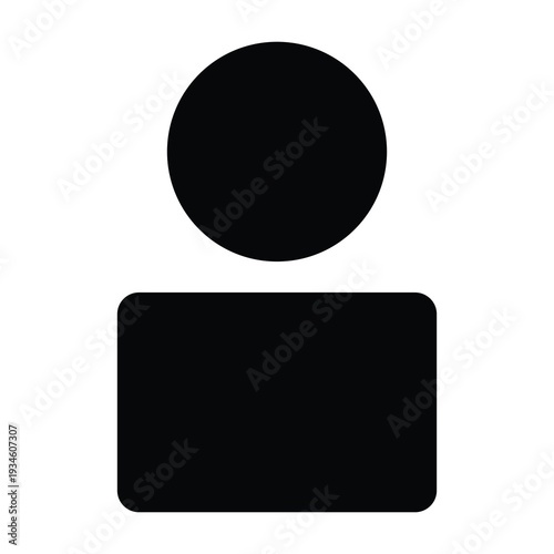 Simple black silhouette icon of a person or user profile