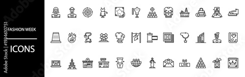 Fashion week icons for design and marketing projects