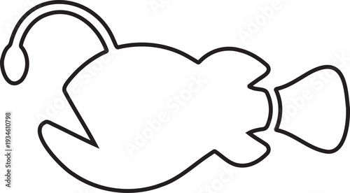 Anglerfish outline vector icon 