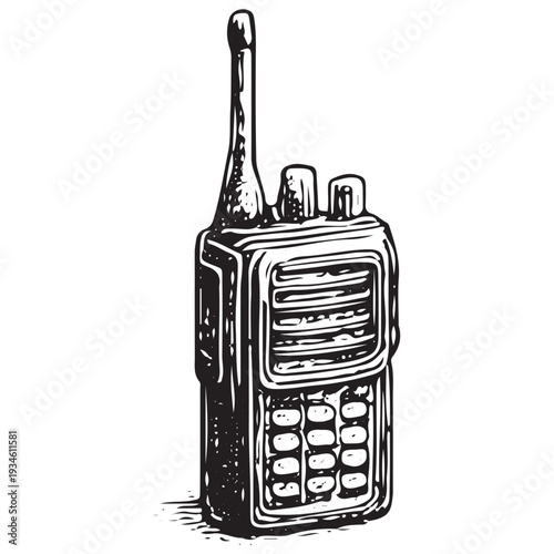 Firefighter Walkie Talkie Radio Vintage Engraving Emergency Communication Device