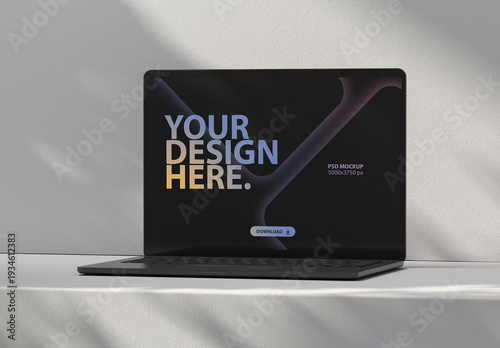 Black Laptop Monitor Screen Mockup
