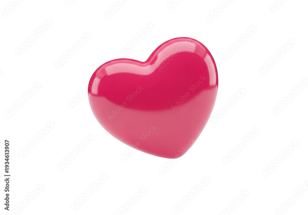 Fototapeta premium Shiny pink heart isolated on transparent background