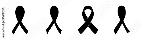 Awareness ribbons in different styles, vector illustration, flat design