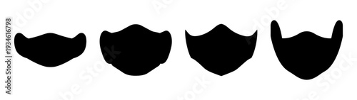 Four different mustache styles vector illustration, flat design