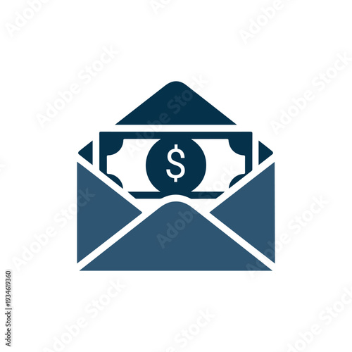 Salary Payment Envelope Icon – Money Transfer and Financial Transaction Symbol.