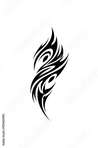Vertical tribal tattoo design