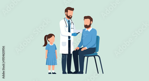 Doctor Consulting with Patient and Daughter.
