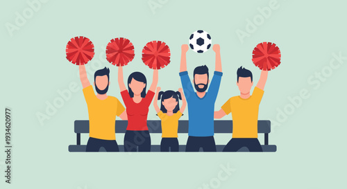 Family Celebrating Soccer Victory Together.