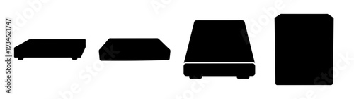 DVD player shapes vector illustration, flat design electronics