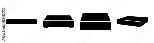 DVD player various angles vector illustration, flat design