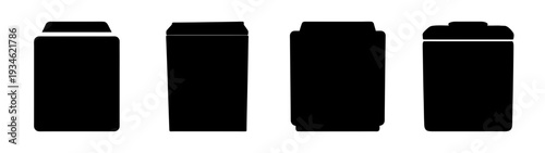 Four black electric stove elements vector illustration, flat design