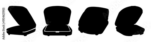 Sandwich maker stages vector illustration, flat design graphic