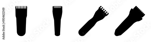 Hair Trimmer Icons Set, Grooming Tool Flat Design Vector Illustration