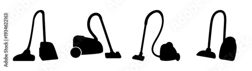 Vacuum Cleaner Icons Set Vector Illustration Flat Design Clean Home Icons