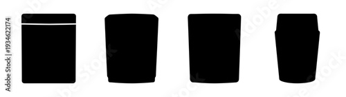 Four washing machines vector illustration, modern appliances flat design