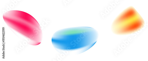Set color circle gradient noise gradation. Abstract colorful watercolor blur mesh on isolated transparent background
