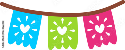 colorful papel picado banner hispanic heritage month celebration