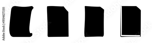 four vertical black stripes with white outline vector illustration