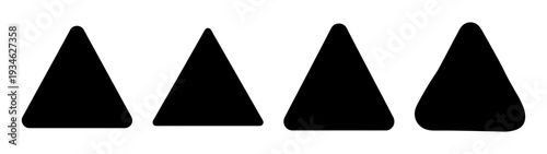 Warning signs vector illustration, flat design symbols, black triangular icons