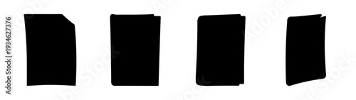 four blank black business cards template flat design vector illustration