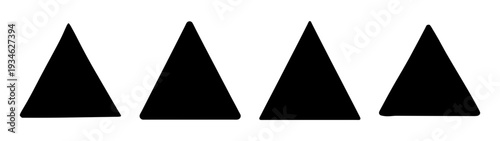 four ascending black triangles minimalist flat design vector illustration