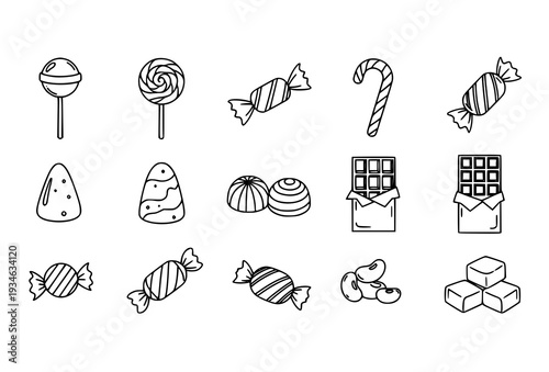 Editable Stroke Candy Vector Collection for Infographics and Sweet Treat Designs
