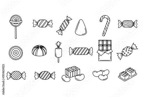 Editable Stroke Candy Vector Collection for Infographics and Sweet Treat Designs