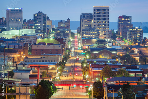 Tacoma, Washington, USA Cityscape Over Pacific Ave