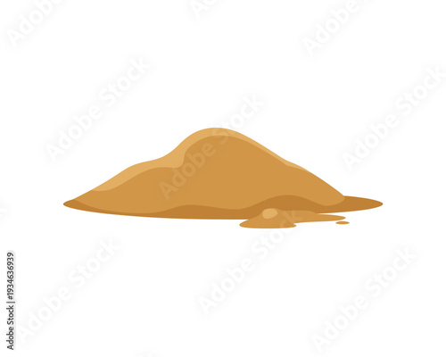 Minimalist flat design sand pile or granular material illustration
