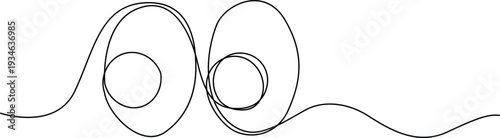 Two intertwined spirals forming an abstract and symmetrical design Vector
