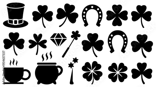 st patricks day icon set