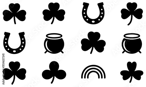 st patricks day icon set