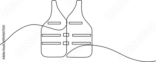 A detailed illustration of a double-breasted vest with multiple pockets and a belt Vector