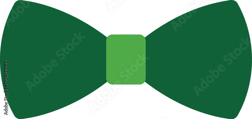 Green bow tie vector illustration isolated on white for fashion, formal events, and St. Patrick's Day designs