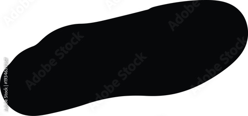 Black shoe sole silhouette isolated on white background for footwear design and branding projects