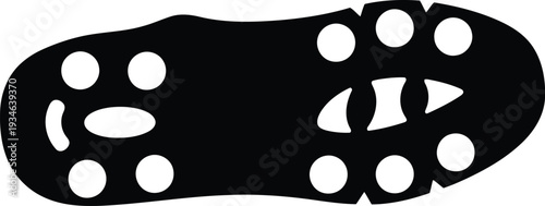 Soccer Cleat Sole Silhouette Icon Isolated on White Background for Sports Design and Branding