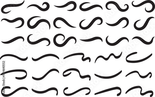 Elegant Swirls and Curves: A collection of graceful, flowing design elements, perfect for adding a touch of sophistication and flair to your creative projects.