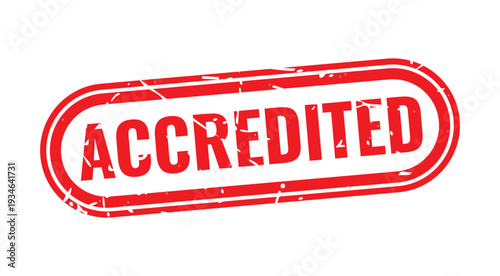Accredited Seal of Approval: A red, rubber-stamped seal with the word ACCREDITED boldly emblazoned within, signifying quality and official recognition.