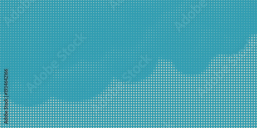 Color halftone texture of blue sky with clouds. Abstract cloud pattern vector dotted pixel texture background with copy space. Vintage cloudy sky
