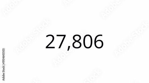 Animated number counter from 0 to 50000 in 4k, zero to fifty thousand animated number counter with alpha channel for like, views , 0 to 50000 counting number digit on transparent background