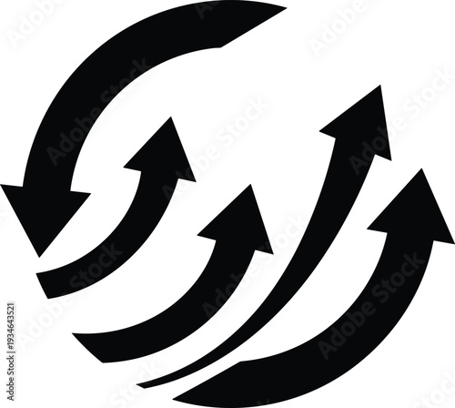 Cyclical arrows in a circular motion