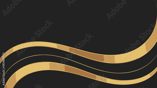Elegant gold waves on dark background for luxury designs