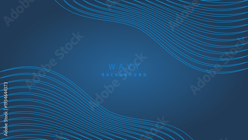 Wavy background. Symmetric blue thin lines. Editable stroke