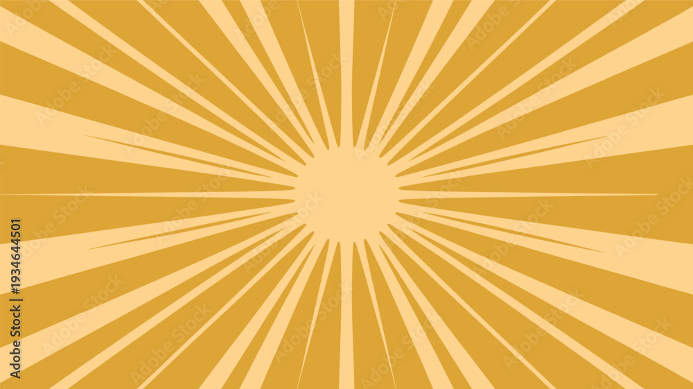 Fototapeta premium Vibrant sunburst pattern with dynamic golden rays