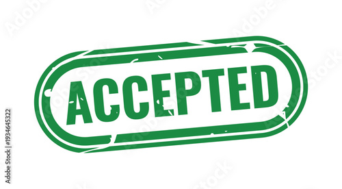 Approved Acceptance Stamp: A bold green stamp declares ACCEPTED, a symbol of approval and agreement, perfect for documents and official communications.