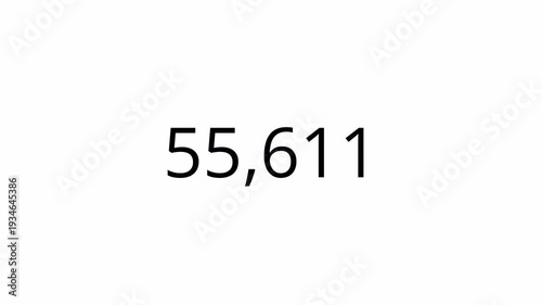animated number counter 0 to 100000 counter, zero to one lac animation, counting numbers in 4k,  number counter, digital counter animation on a transparent backgroud with alpha channel 