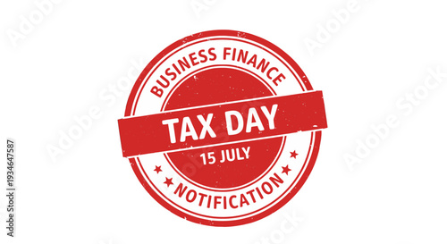 Tax Day notification for business finance on 15 July.