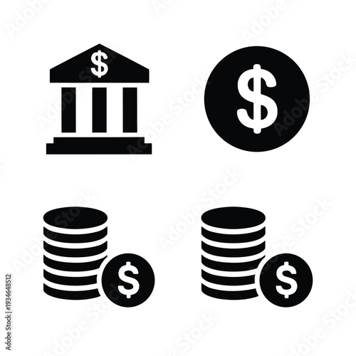 Bank dollar coins stacks finance