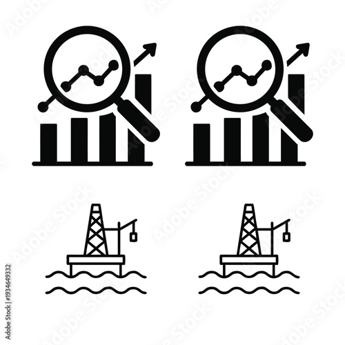Black of graphs and oil rigs business finance