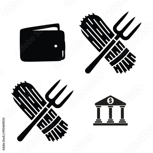 Black of wallet fork rake bank building